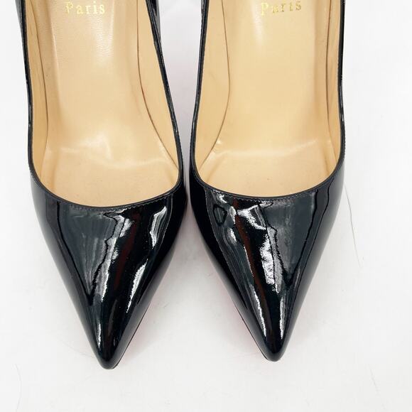 Christian Louboutin Pigalle Black Patent Leather Pointed Toe Heels Pumps EU 41 - Picture 7 of 12
